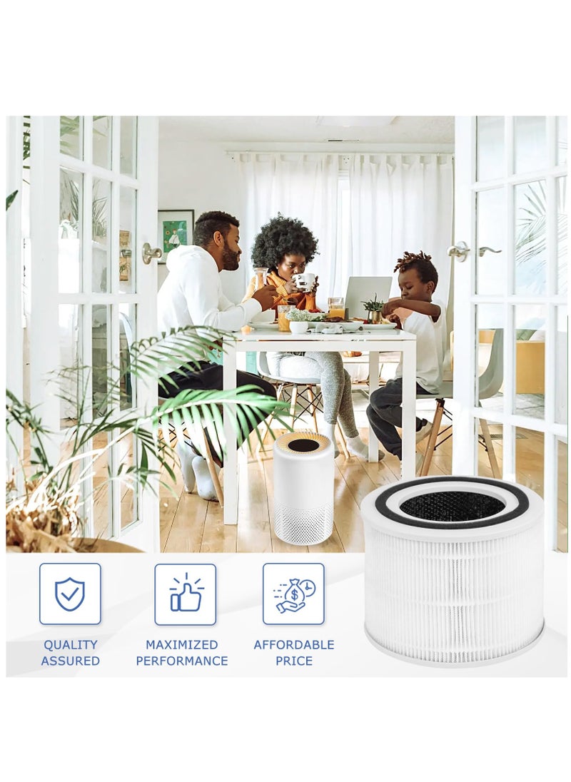 Excefore - Core 300 Replacement Filter for LEVOIT Core 300 and Core 300s Air Purifier, 3-in-1 True HEPA Filter with Activated Carbon Pre-Filter, Compare to Part No. Core 300-RF, 2 Pack, White - Image 1