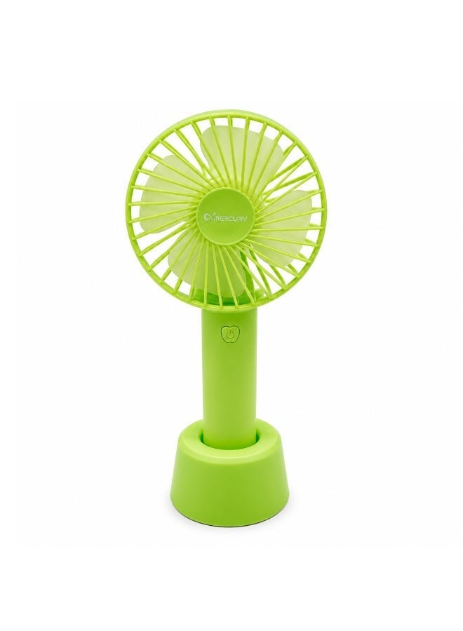 Mercury Rechargeable Handheld Fan with Charging Base, 3 Speed Portable Mini Desk Fan, Brushless Motor, USB Type-C Charging, 1200mAh Battery, Low Noise Personal Cooling Fan for Home Office Travel Camping Outdoor - Image 3