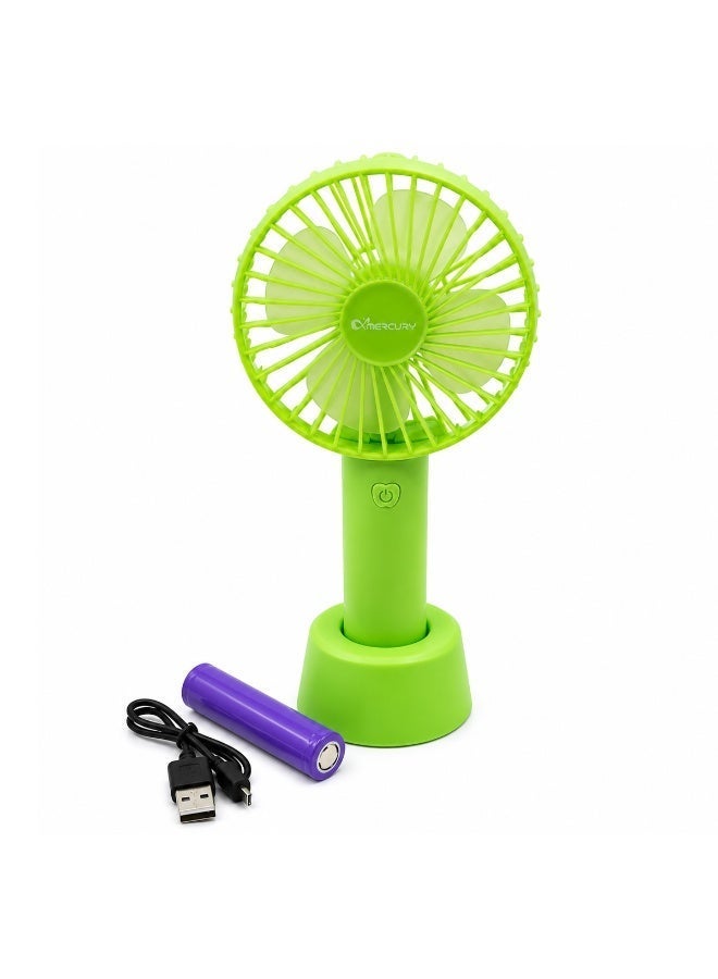 Mercury Rechargeable Handheld Fan with Charging Base, 3 Speed Portable Mini Desk Fan, Brushless Motor, USB Type-C Charging, 1200mAh Battery, Low Noise Personal Cooling Fan for Home Office Travel Camping Outdoor - Image 4