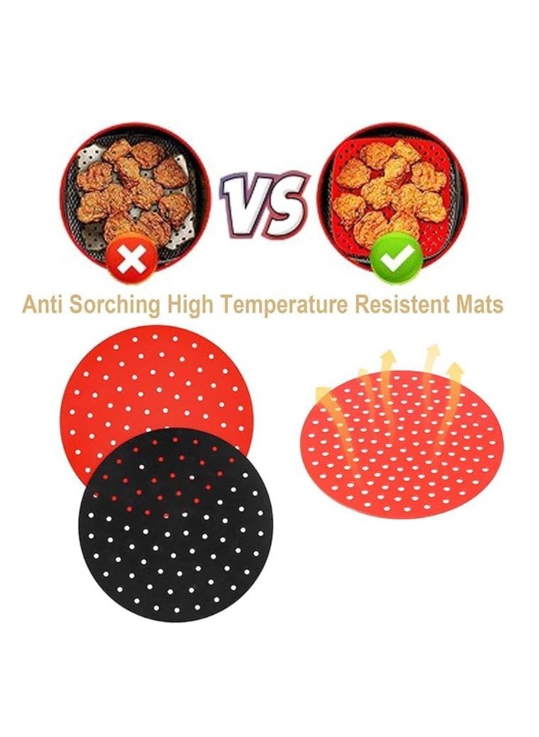 Durable Material Circular Air Fryer Basket Mat, Food Grade Universal Portable Silicone Pot Basket, Reusable No Stick Easy To Clean Pressure Cooker Pad for Home, BPA free - Image 1
