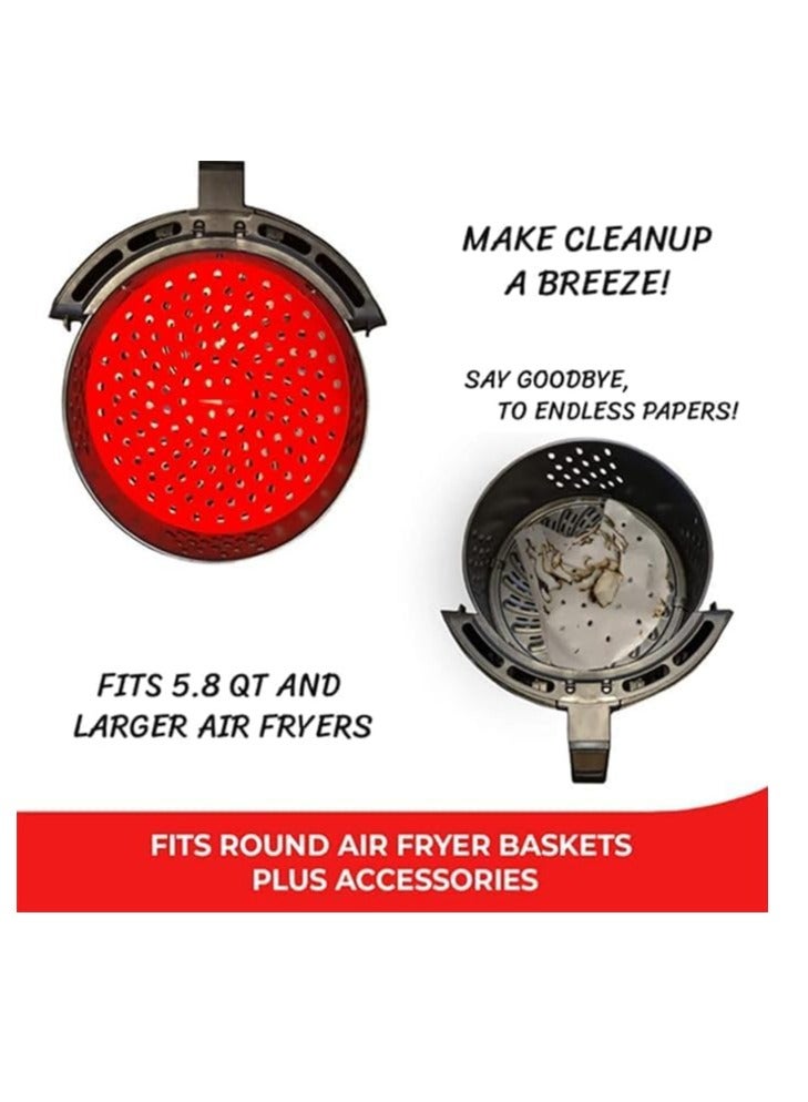 Durable Material Circular Air Fryer Basket Mat, Food Grade Universal Portable Silicone Pot Basket, Reusable No Stick Easy To Clean Pressure Cooker Pad for Home, BPA free - Image 5