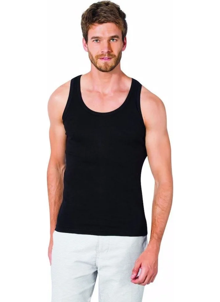 Seher Yıldızı 12 Pieces Men's Undershirts with Straps Colorful Classic Cotton