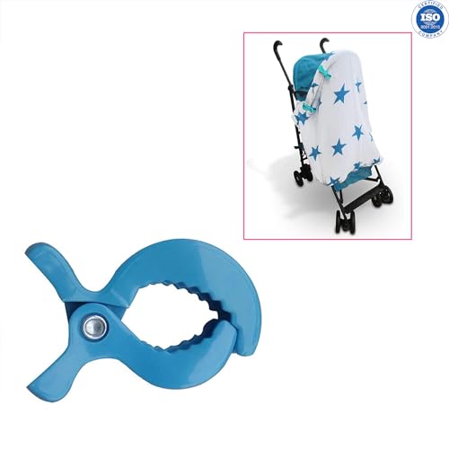 Safe-O-Kid® Stroller Seat Cover Clips, Pram Toy Holder, Buggy Accessory for Baby, Blue - Pack of 1 - Image 2