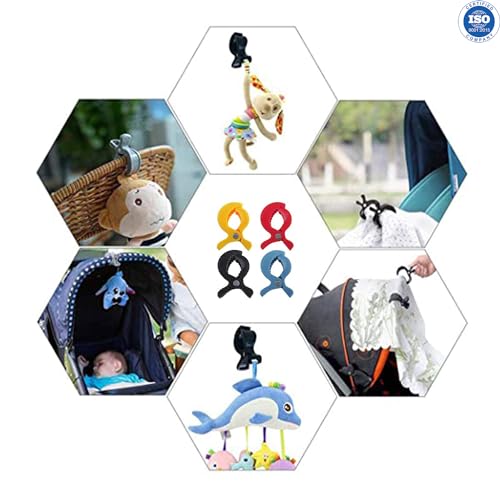 Safe-O-Kid® Stroller Seat Cover Clips, Pram Toy Holder, Buggy Accessory for Baby, Blue - Pack of 1 - Image 5