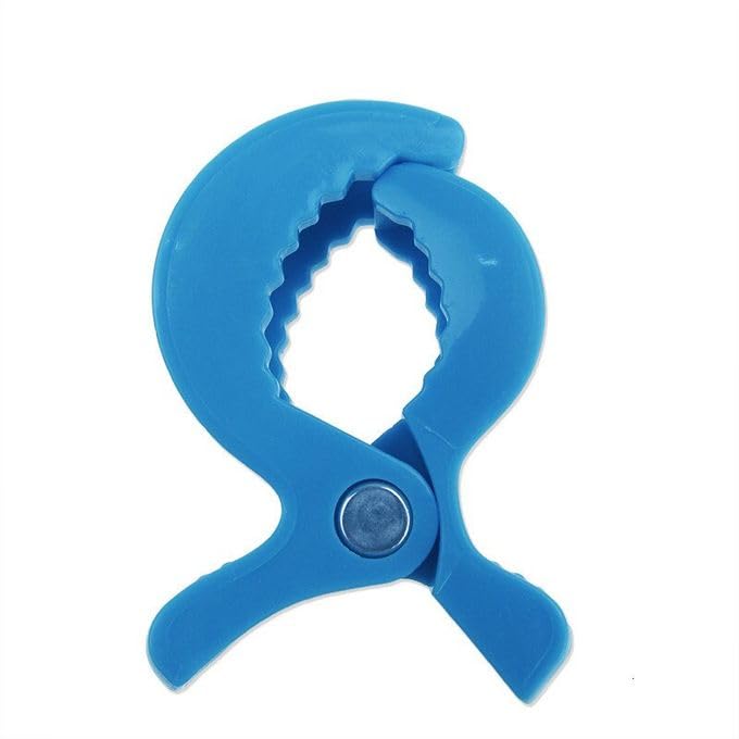 Safe-O-Kid® Stroller Seat Cover Clips, Pram Toy Holder, Buggy Accessory for Baby, Blue - Pack of 1 - Image 1