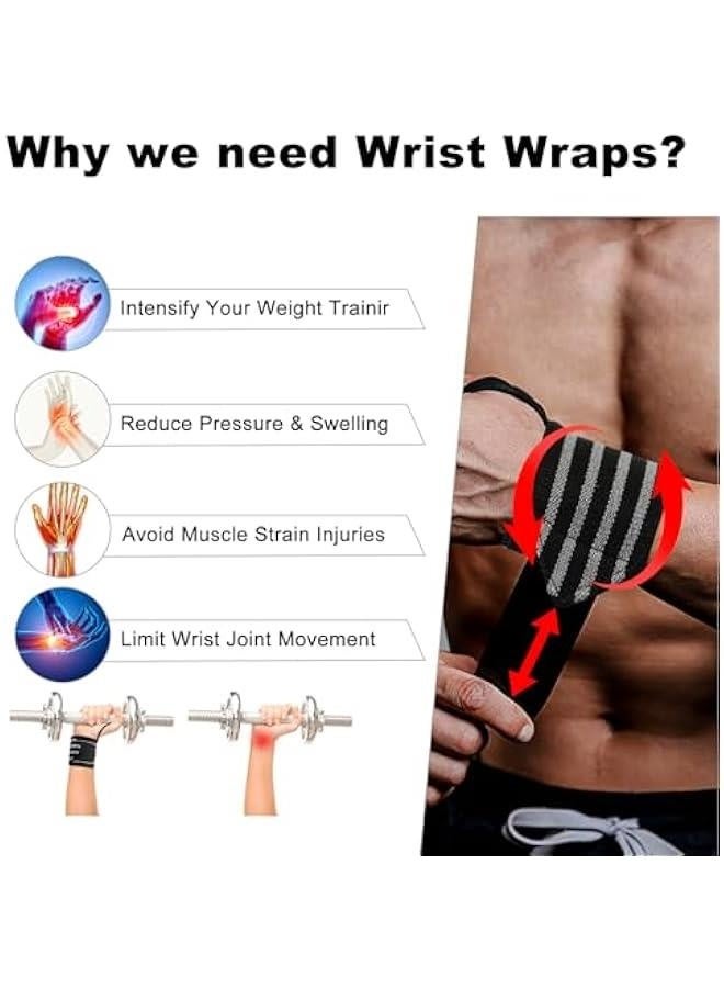 Generic 19'' Professional Wrist Wraps for Weightlifting, Heavy Duty Gym Wrist Straps for Working Out, Weight Lifting Wrist Brace for Men & Women, Wrist Support with Thumb Loop for Bench Press, Deadlift - Image 2