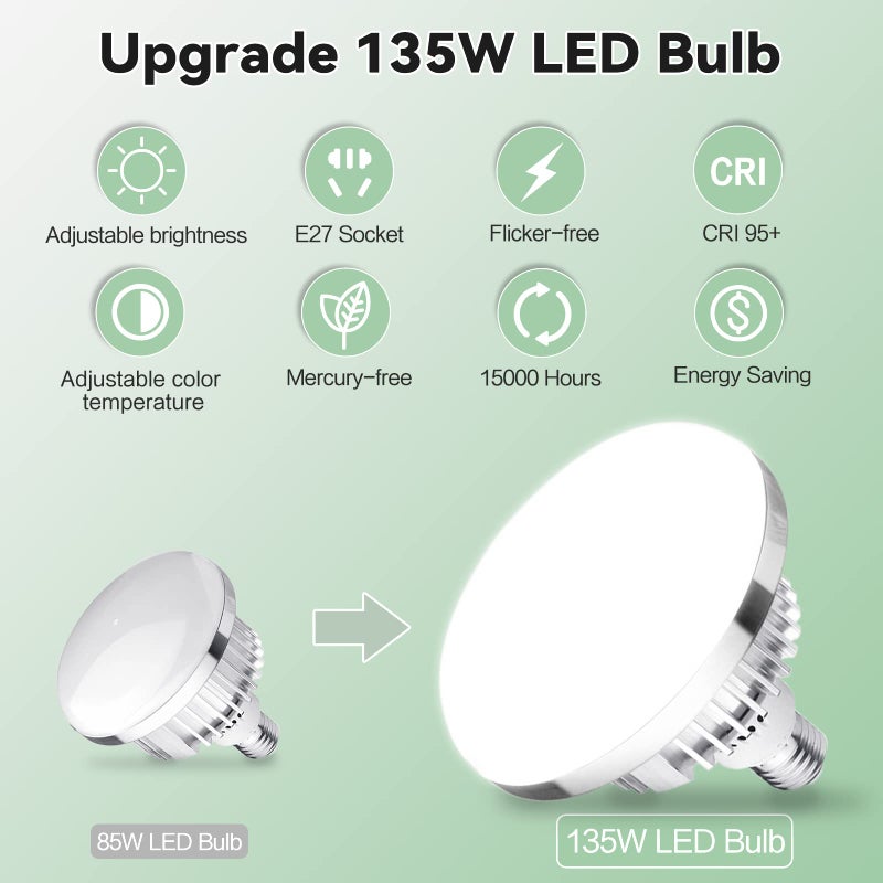 Skytex Octa Softbox Lighting Kit(2pack), Skytex 20x28in Octa Soft Box|135W 2700-6400K E27 LED Bulb Continuous Photography Lighting, Photo Studio Lights Equipment for Camera Shooting, Video Recording - Image 2