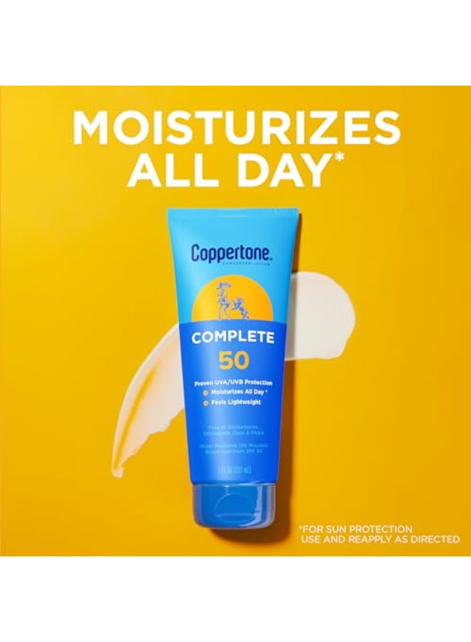 Coppertone Complete Sunscreen Lotion SPF 50 Face and Body Sunscreen Lightweight Water Resistant 7 Fl Oz - Image 4