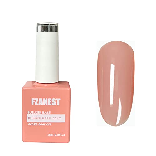 FZANEST Nude Rubber Nail Base Gel Polish Builder Bottle Nail Strengthener Selflevel Extension Fiber Gel UV LED Base Coat