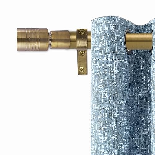 FAPBADRI Antique Gold Curtain Finials/Knobs for Any 1 inch Curtain Rod/Pipe for Doors and Windows, Screws & Wallplugs Included, Barrel Design, 1 Pair (2 pcs Finial + 2 pcs Support) - Image 2