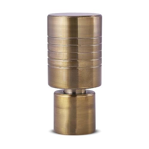 FAPBADRI Antique Gold Curtain Finials/Knobs for Any 1 inch Curtain Rod/Pipe for Doors and Windows, Screws & Wallplugs Included, Barrel Design, 1 Pair (2 pcs Finial + 2 pcs Support) - Image 5