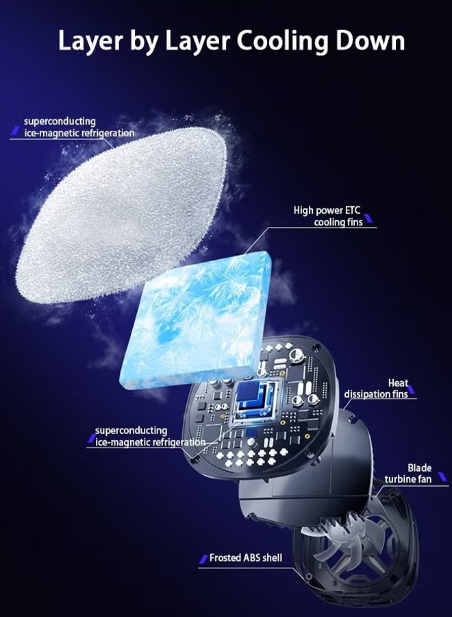 هافن مروحة المبرد المغناطيسي للهاتف، شاشة عرض درجة الحرارة، مشعاع الهاتف المحمول المغناطيسي، بدون ضوضاء للعب ألعاب تيكتوك للهاتف الذكي العالمي/آي باد - Image 5