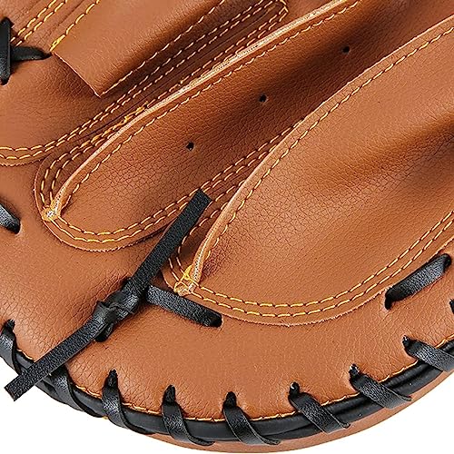 Gracfulcub Baseball Catcher Glove,Softball Catcher's Mitt for Kid Youth Aldult Baseball Training,Comfortable Durable,Left Hand Glove (Brown, 33 Inch) - Image 3