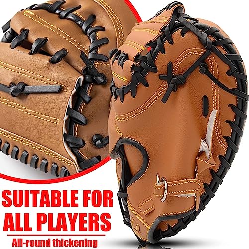 Gracfulcub Baseball Catcher Glove,Softball Catcher's Mitt for Kid Youth Aldult Baseball Training,Comfortable Durable,Left Hand Glove (Brown, 33 Inch) - Image 5