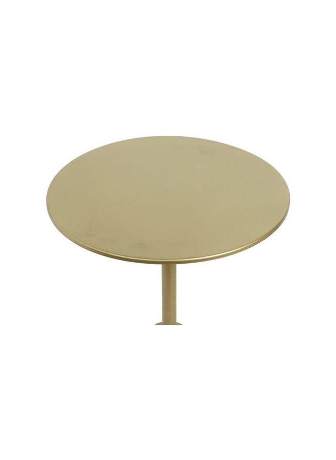 DANUBE HOME - Matt End Table Multi Functional Living Room Table Space Saving Side Table Furniture For Home Bedroom L 38.5 x W 38.5 x H 50 cm White / Brass - Image 1
