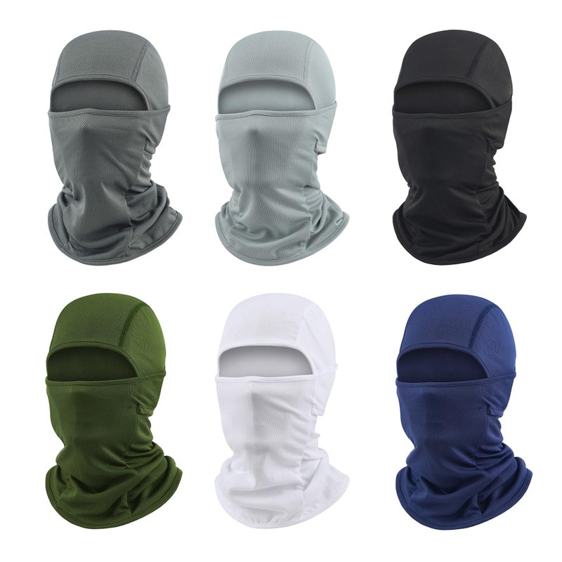 Cmonie 6 Packs Ski Mask Sun UV Protection Hood Breathable, Balaclava Face Mask for Men Women - Motorcycle Fish (6Pcs Color M, One size) - Image 1