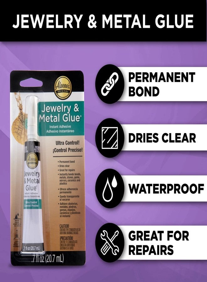 Aleene's 21709 Jewelry & Metal Glue, 0.7 oz - Instant Adhesive, Permanent Bond, Waterproof, Dries Clear, Ideal for Repairs - Image 3
