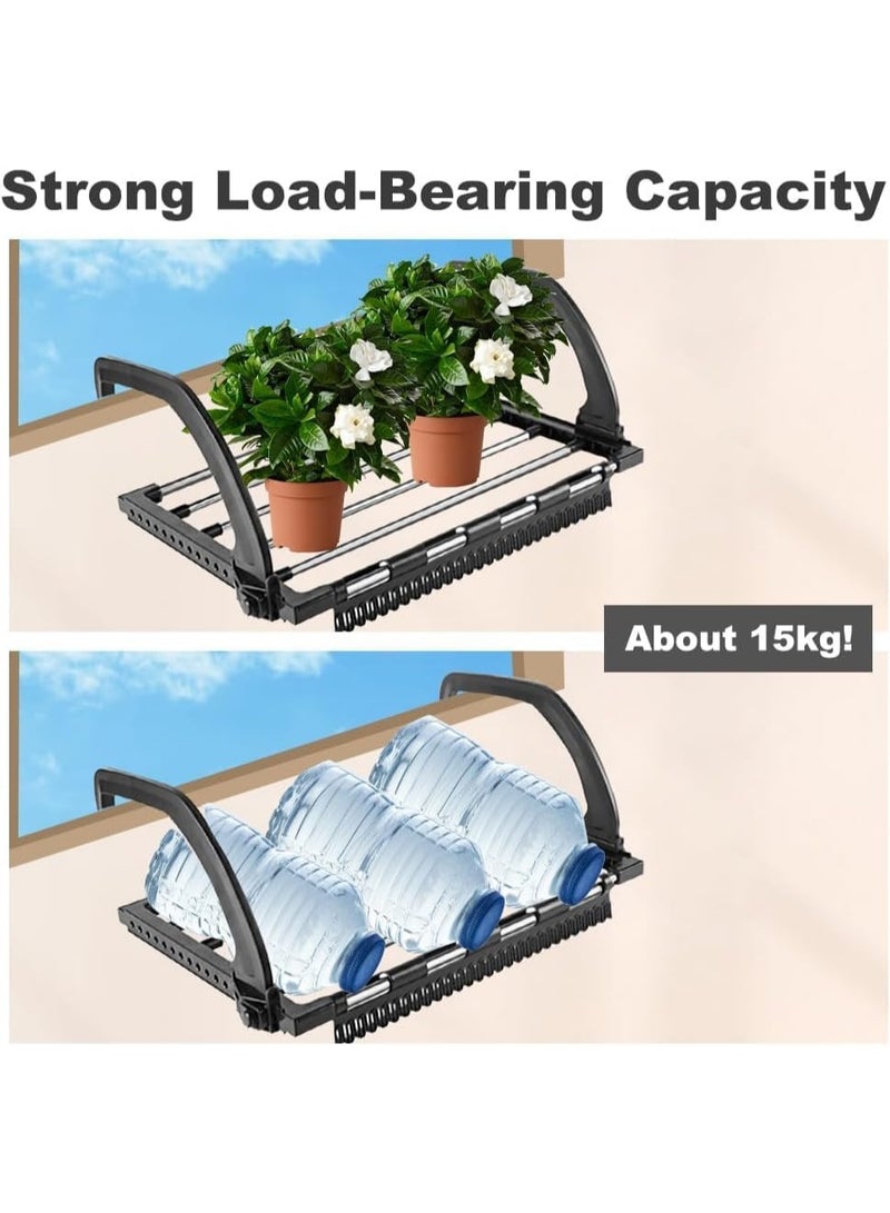 YelaJoy Foldable Clothes Drying Rack for Balcony, Retractable Radiator Clothes Airer, Retractable Radiator Clothes Airer,  Portable  Laundry Rack for Indoor Air Drying and Hanging (50-88CM) - Image 4