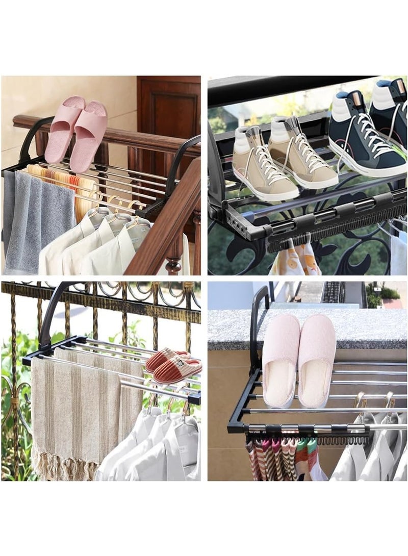 YelaJoy Foldable Clothes Drying Rack for Balcony, Retractable Radiator Clothes Airer, Retractable Radiator Clothes Airer,  Portable  Laundry Rack for Indoor Air Drying and Hanging (50-88CM) - Image 3