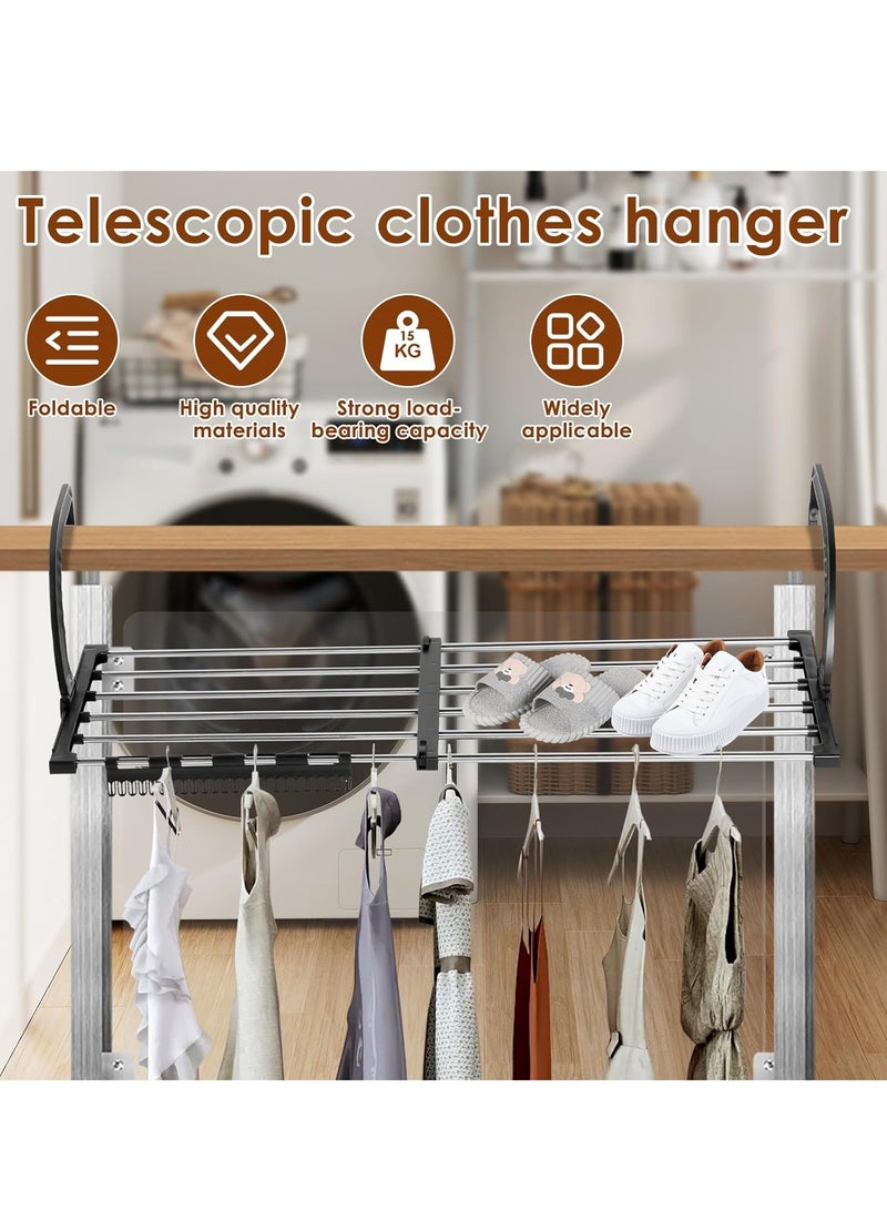 YelaJoy Foldable Clothes Drying Rack for Balcony, Retractable Radiator Clothes Airer, Retractable Radiator Clothes Airer,  Portable  Laundry Rack for Indoor Air Drying and Hanging (50-88CM) - Image 2