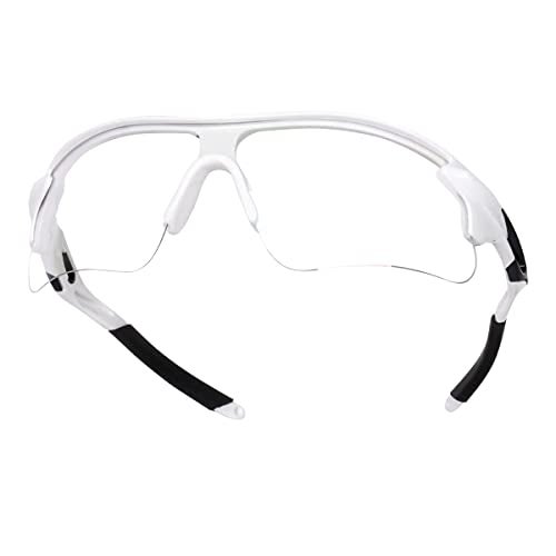 Dark Wost Sports Sunglasses for Cycling Cricket Trekking || HYDROPHOBIC || Full Coverage || UV 400 Protection || Pack Of 1 (WHITE CLEAR) - Image 1