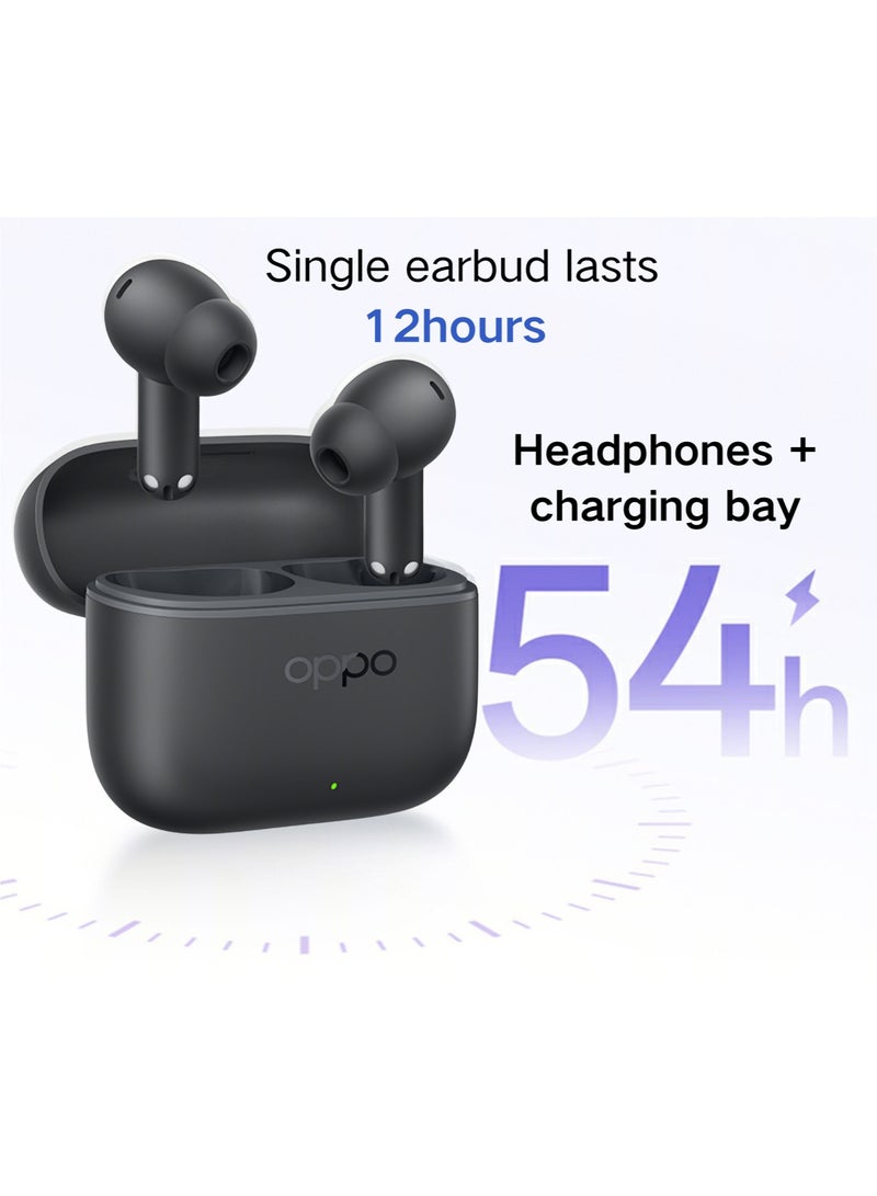 أوبو True Wireless Earbuds: 54h Battery, 12.4mm Driver, IP55, Fast Charging, Dual Connection & Matte Scratch‑Resistant Surface black - Image 3