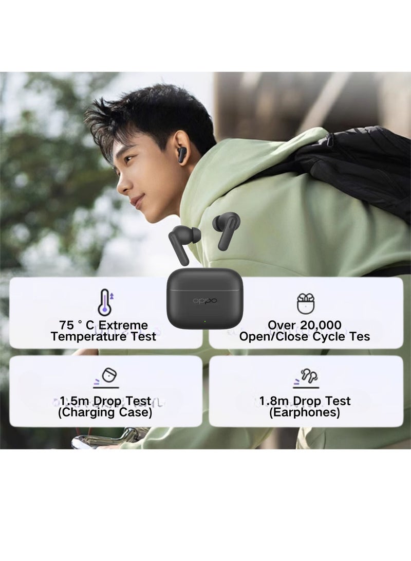 أوبو True Wireless Earbuds: 54h Battery, 12.4mm Driver, IP55, Fast Charging, Dual Connection & Matte Scratch‑Resistant Surface black - Image 5