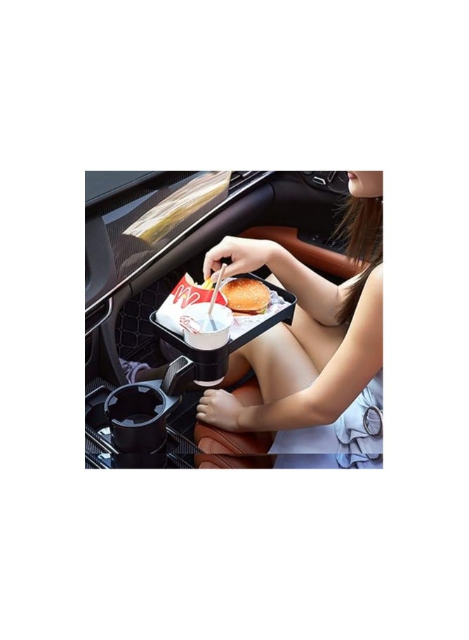 general Cup Holder Expander for Car Car Tray Multifunctional Cup Holder Tray with 360° Rotating Table Adjustable Base Large Car Cup Holder 17-40oz Cup Bottlle Drink Detachable Tray Table - Image 2