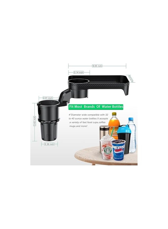 general Cup Holder Expander for Car Car Tray Multifunctional Cup Holder Tray with 360° Rotating Table Adjustable Base Large Car Cup Holder 17-40oz Cup Bottlle Drink Detachable Tray Table - Image 5