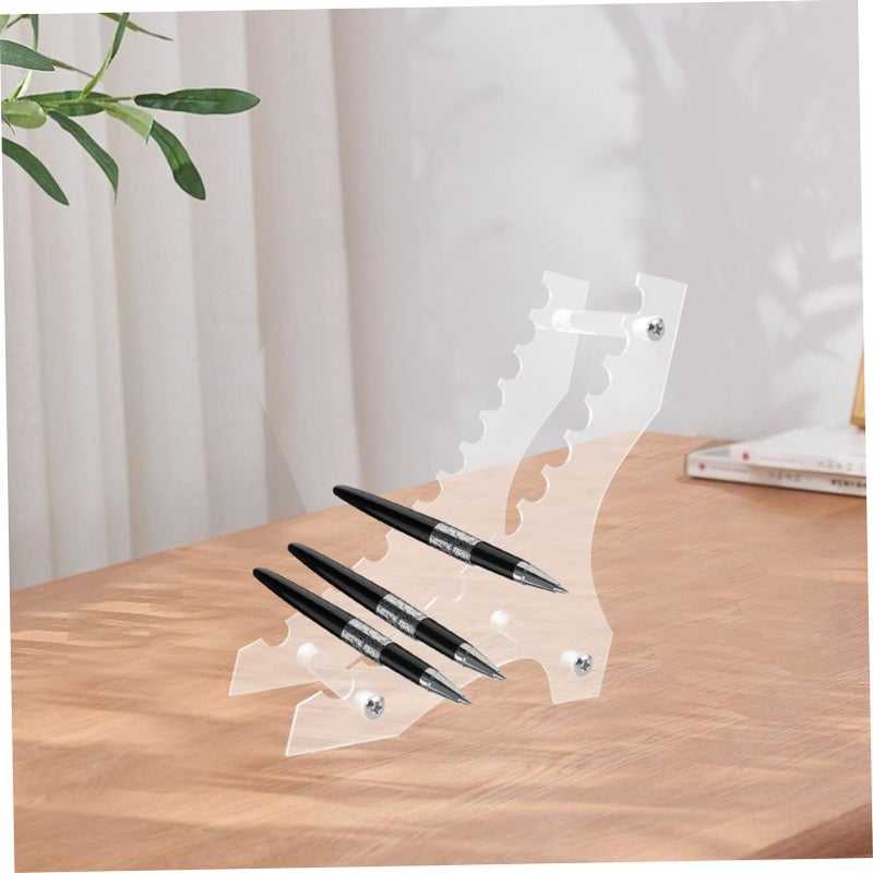 Acrylic Pen Holder And Makeup Brush Organizer 12 Holes Desktop Display Rack - Image 4