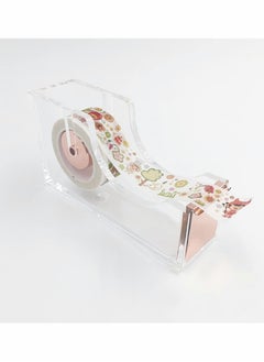 KASTWAVE Acrylic Tape Dispenser, Modern Design Office Desktop Tape Dispenser Metal Core Tape Holder Gold Decorative Accessory  - Image 3