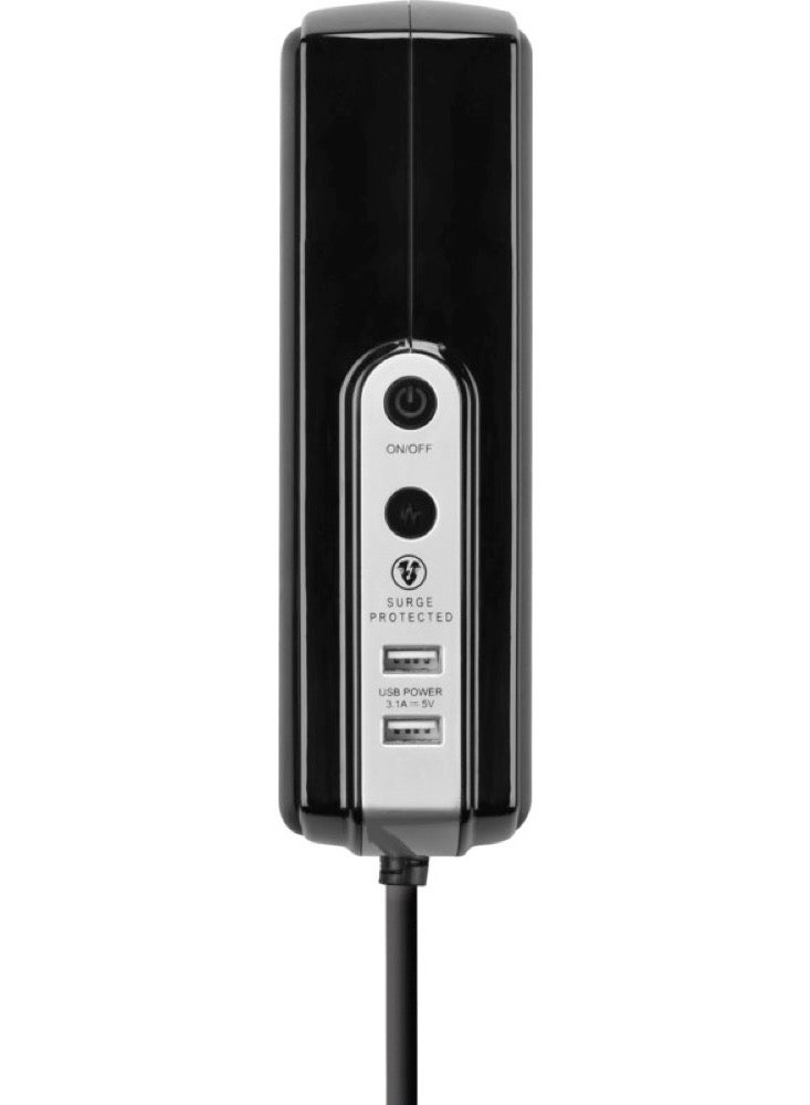 ماستربلاج كابل تمديد USB عالي اللمعان بطول 4 أمتار و6 مقابس ومنفذي شحن USB وحماية من زيادة التيار SRGDUK64PB3 - Image 4