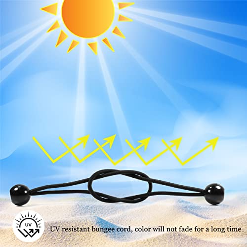 Joneaz Bungee Balls 6 Inch,Black Bungee Cord for Canopy Tarp, UV Resistant,50-Piece - Image 4
