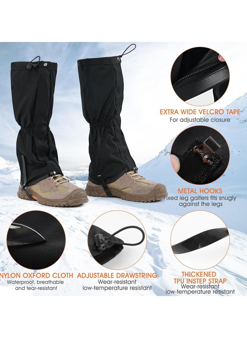 Generic Waterproof Adjustable Leg Gaiters for Men and Women Snow Boot Gaiters for Hiking in Hunting Sand and Mud Mountain  Climbing or Snowshoeing .insect and snake proof desert trekking equipment - Image 2