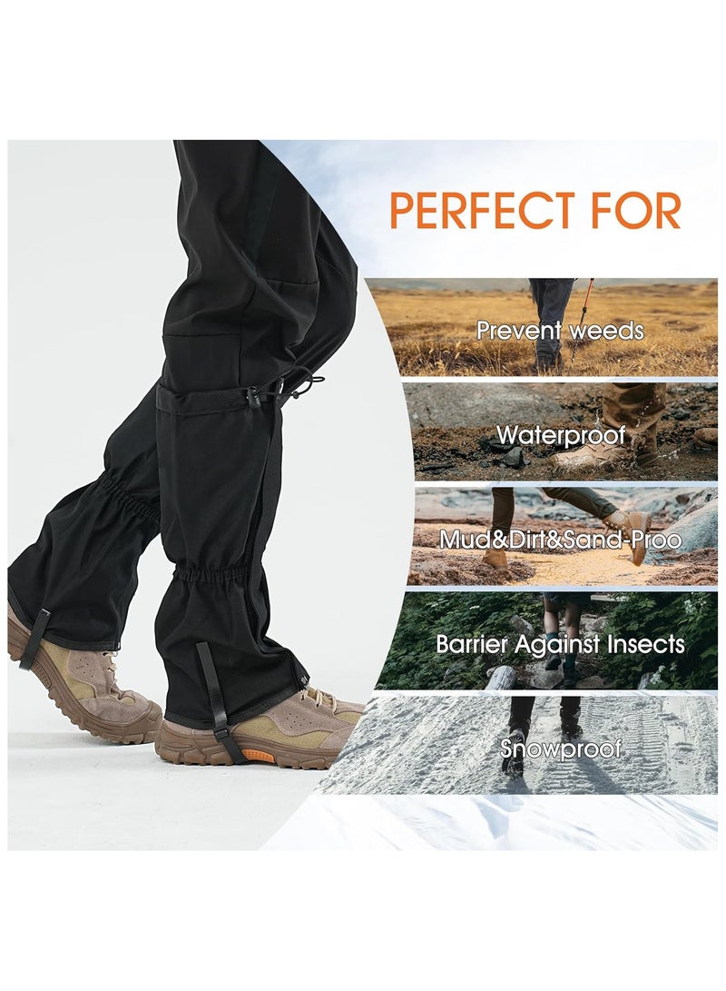 Generic Waterproof Adjustable Leg Gaiters for Men and Women Snow Boot Gaiters for Hiking in Hunting Sand and Mud Mountain  Climbing or Snowshoeing .insect and snake proof desert trekking equipment - Image 5