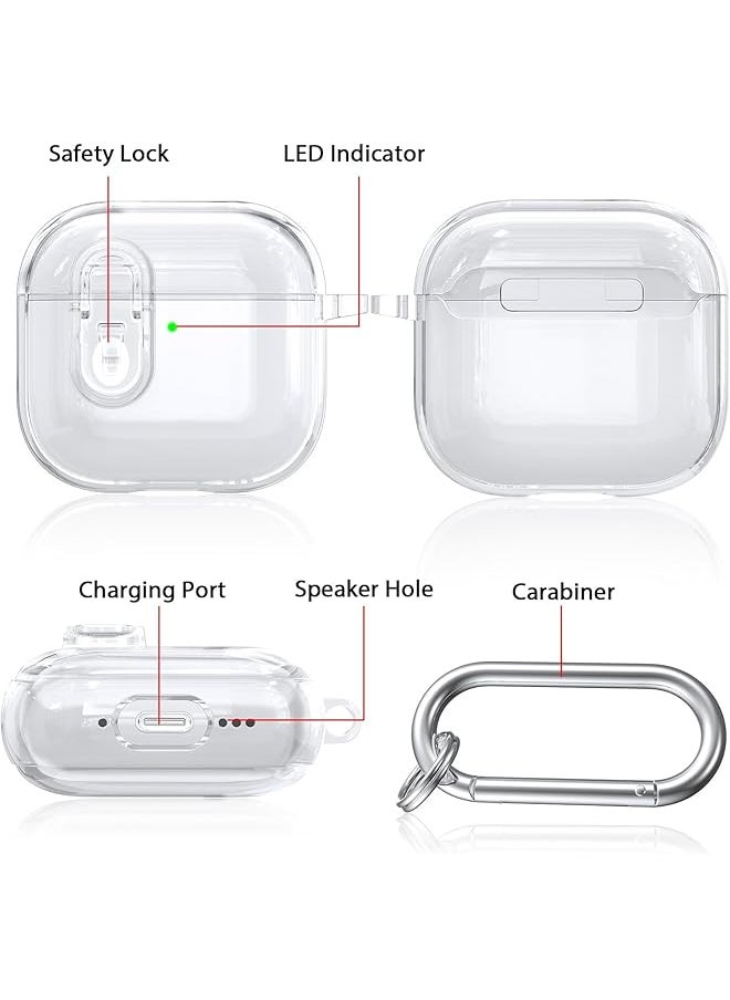 erorex - With Safety Lock Compatible With Airpods 4 Case Clear Soft Tpu Transparent Airpods 4Th Generation Case Full Protection Cover With Keychain For Airpods 4 Gen 2024 Usb C Clear - Image 1