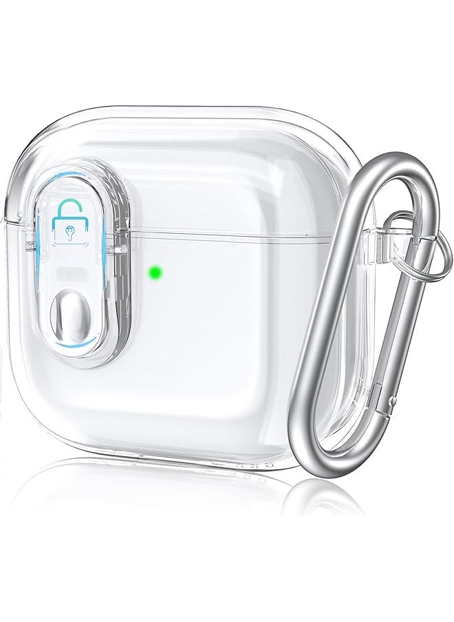 erorex - With Safety Lock Compatible With Airpods 4 Case Clear Soft Tpu Transparent Airpods 4Th Generation Case Full Protection Cover With Keychain For Airpods 4 Gen 2024 Usb C Clear - Image 1