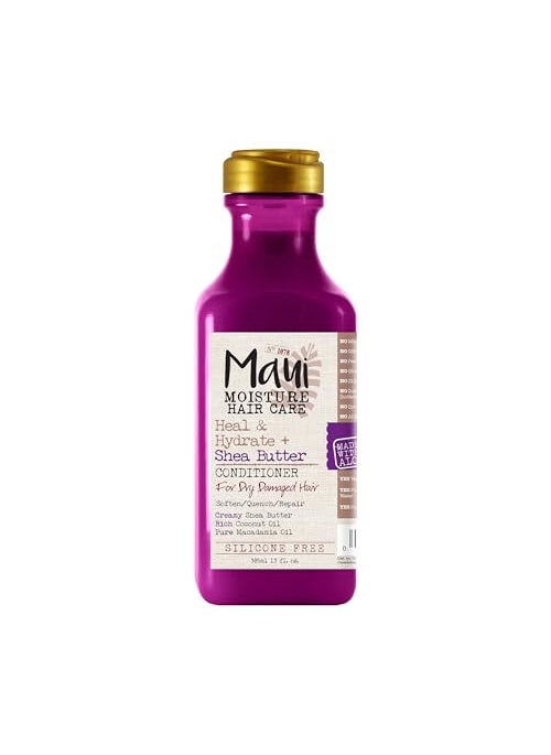 MAUI MOISTURE Maui Moisture Heal & Hydrate + Shea Butter Conditioner to Repair & Deeply Moisturize Tight Curly Hair with Coconut & Macademia Oils, Vegan, Silicone, Paraben & Sulfate-Free, 13 fl oz 