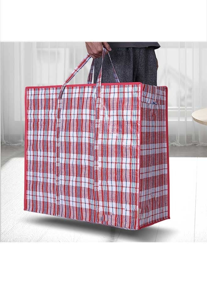 أوشن سستة حقيبة الغسيل ( 45x50x20cm ) ، النايلون / البولي إثيلين المواد ، سوبر قوي ودائم ، مقاوم للماء والرطوبة ، قابلة لإعادة الاستخدام تخزين سستة ، مناسبة للسفر تخزين حقيبة / حقيبة الغسيل الأحمر / الأبيض - Image 4