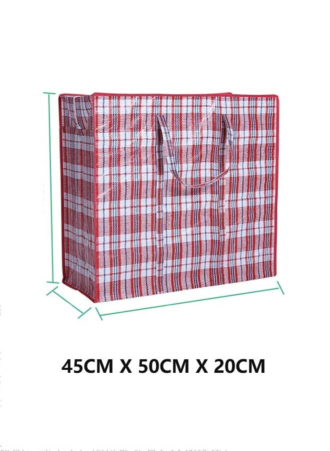 أوشن سستة حقيبة الغسيل ( 45x50x20cm ) ، النايلون / البولي إثيلين المواد ، سوبر قوي ودائم ، مقاوم للماء والرطوبة ، قابلة لإعادة الاستخدام تخزين سستة ، مناسبة للسفر تخزين حقيبة / حقيبة الغسيل الأحمر / الأبيض - Image 3