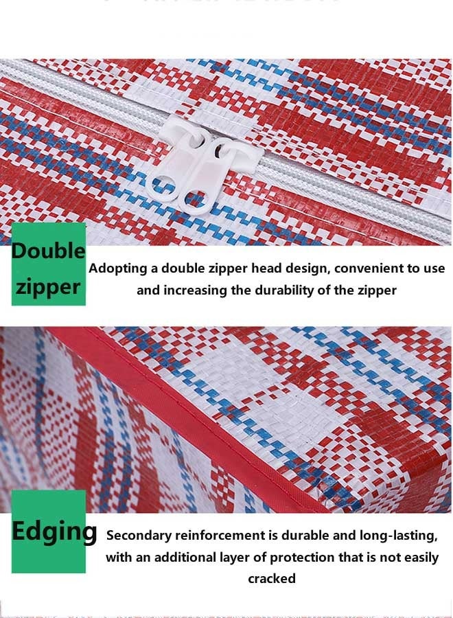 أوشن سستة حقيبة الغسيل ( 45x50x20cm ) ، النايلون / البولي إثيلين المواد ، سوبر قوي ودائم ، مقاوم للماء والرطوبة ، قابلة لإعادة الاستخدام تخزين سستة ، مناسبة للسفر تخزين حقيبة / حقيبة الغسيل الأحمر / الأبيض - Image 2