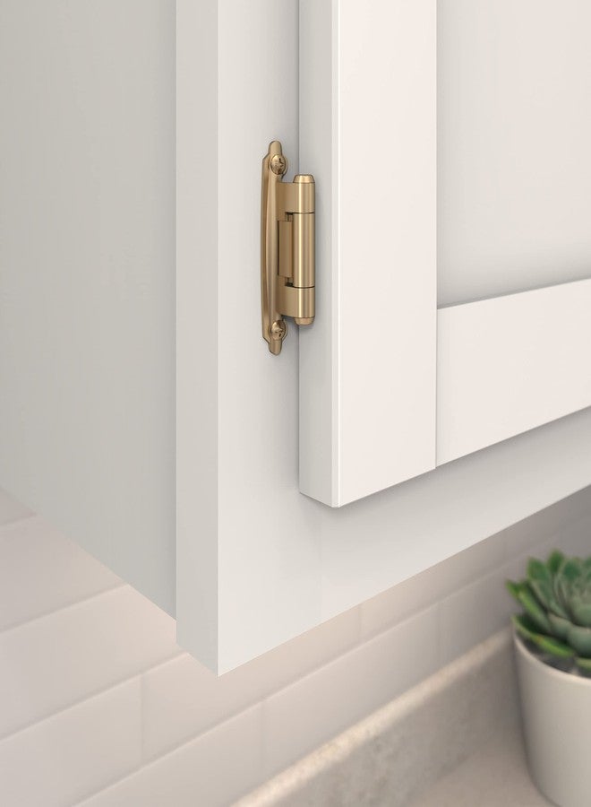 Amerock BPR7629CZ | Cabinet Hinge | Variable Overlay Self Closing Face Mount | Champagne Bronze | Kitchen Cabinet Door Hinge | 1 Pair/2 Pack | Functional Hardware - Image 2