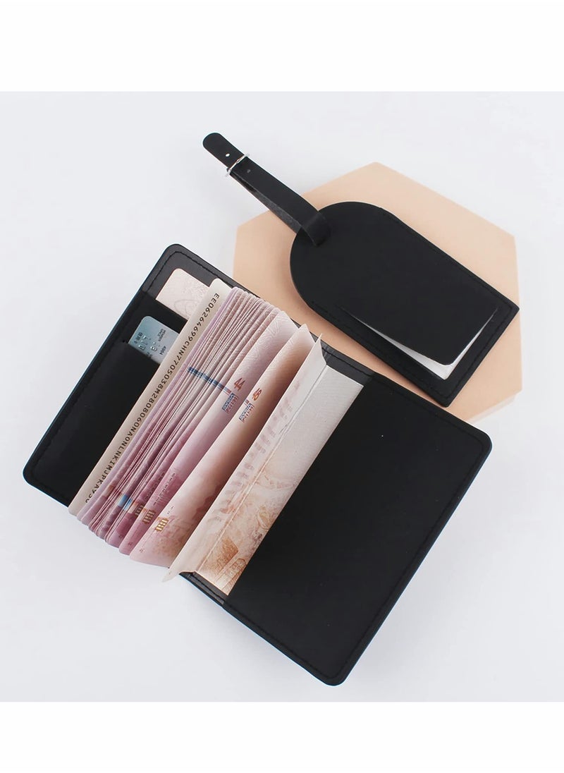 SYOSI Passport Covers and Luggage Tags Sets, Suitcase Tag Case for Storing Passport Business Cards, Credit Cards, Boarding Passes  - Image 2