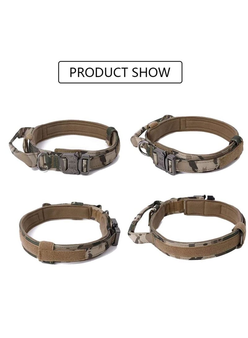 SYOSI Collar Tactical Dog Collar Military Dog Collar Outdoor Traction Pet Collar Medium and Large Dog Training Dog Collar, Adjustable Nylon Dog Collar (Camouflage Color-XL) - Image 3