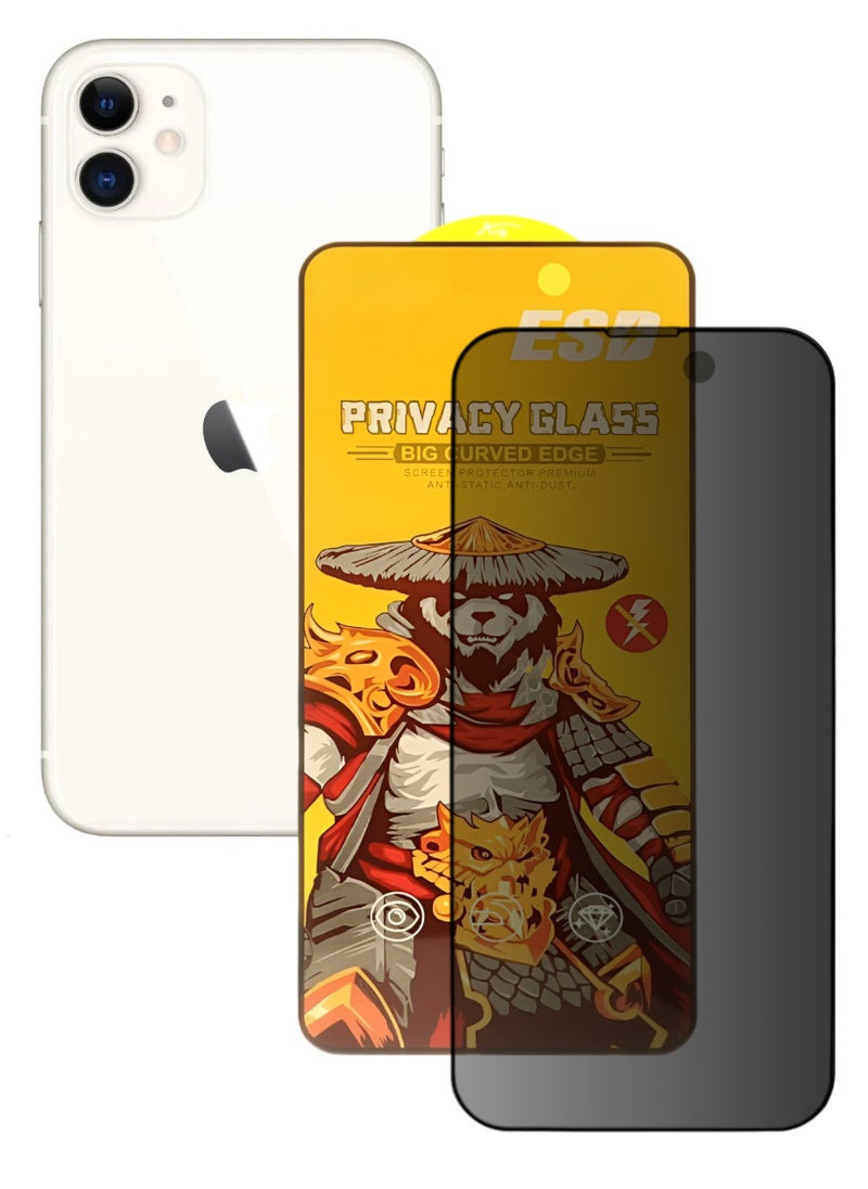 ESD Tempered Dustproof Privacy Glass Screen Protector Compatible For iPhone 11 - Image 1