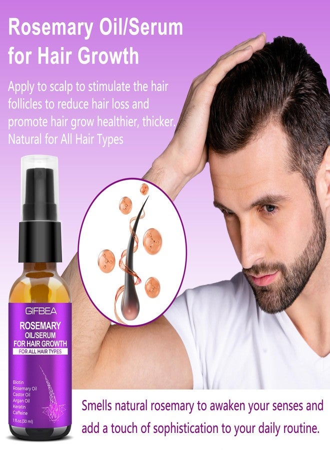 GIFBEA Rosemary Oil Hair Growth Serum W/Rosemary Water & Rice Water Spray Hair Growth,Biotin Castor Oil Argan Oil Caffeine Keratin Reduce Hair Loss,Restore Dry Damaged Hair Regrowth Treatments for Women Men - Image 4