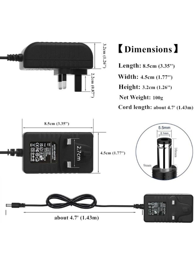 Fukukawa 24V 1A AC/DC Power Adapter Charger UK Plug for LED Strip, CCTV Camera, Router, Monitor, Speaker, Drifting Scooter - Image 2