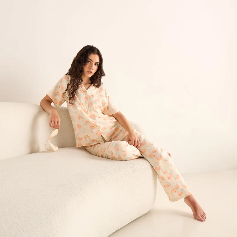 Splash FAV Printed Shirt with Pyjama Set