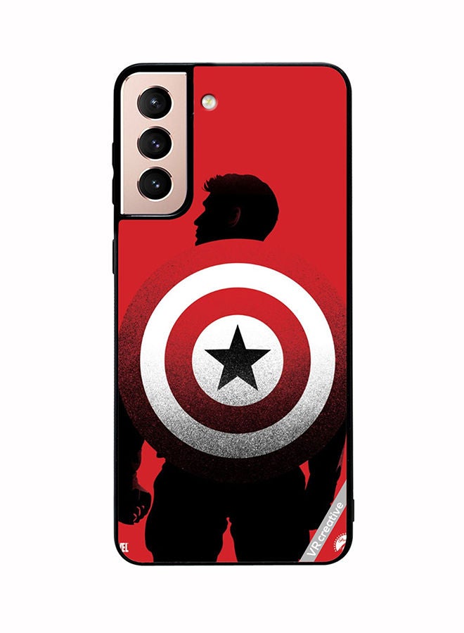 VR CREATIVE Protective Case Cover For Samsung Galaxy S21 5G Captain America Design Multicolour - Image 1