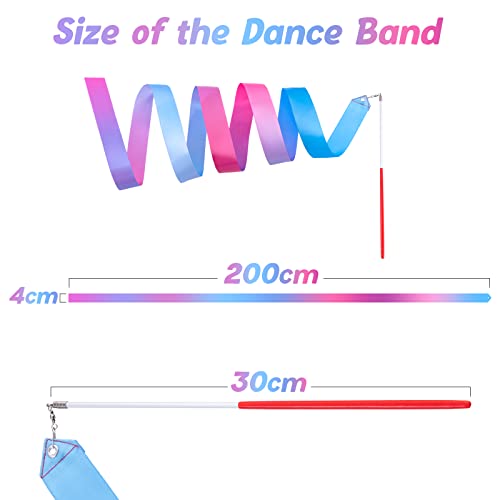 Cikyner Gymnastics Ribbon, 2 Pack Colorful Gymnastics Band with Stick, Dance Band Children Rainbow Band for School and Home Game, Ideal for Girls on Children's Birthday Party or Christmas - Image 5